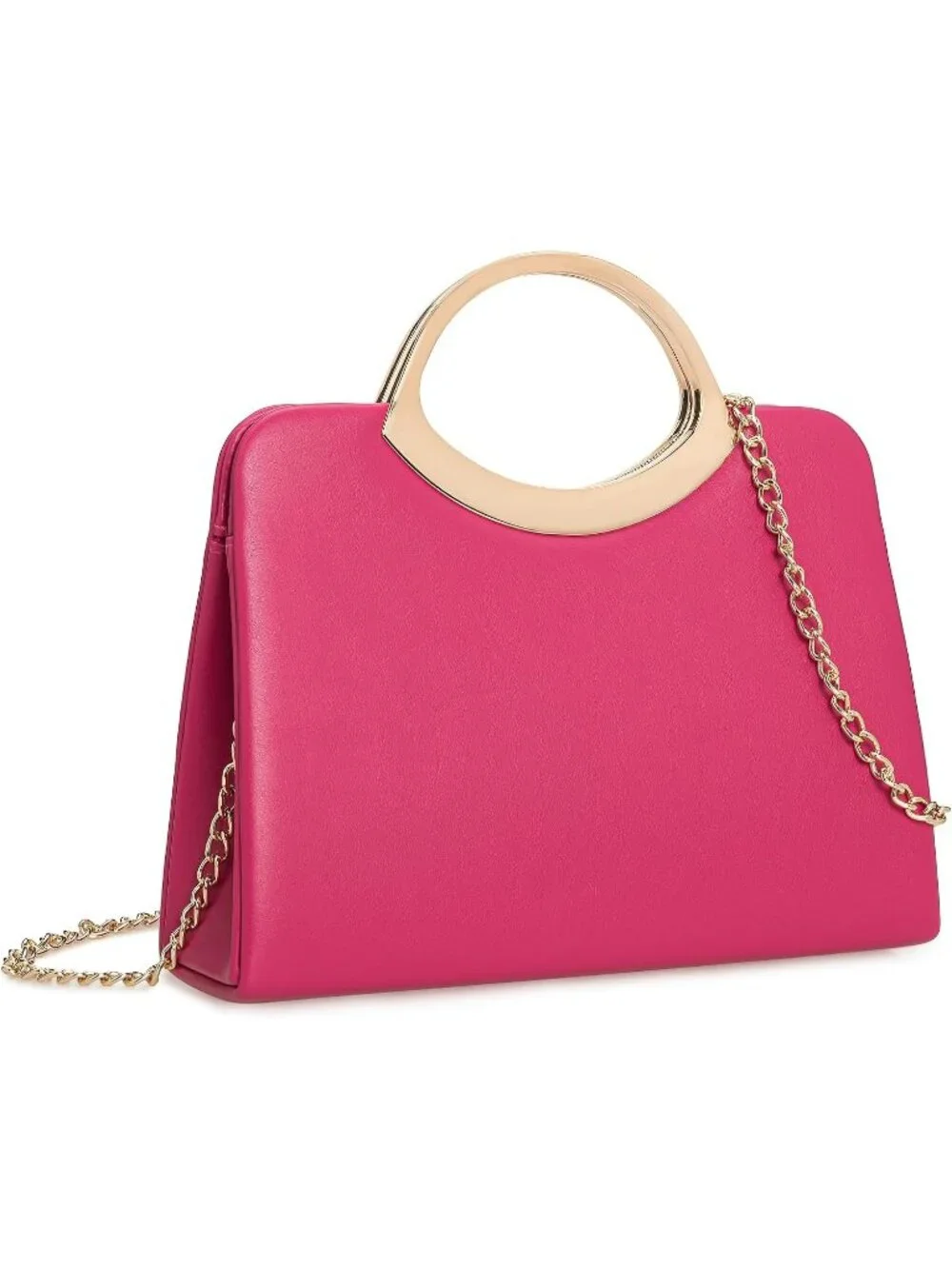 👜Women's Hot Pink Small Dressy Handbag Evening Bag Circle Handle Elegant Purse